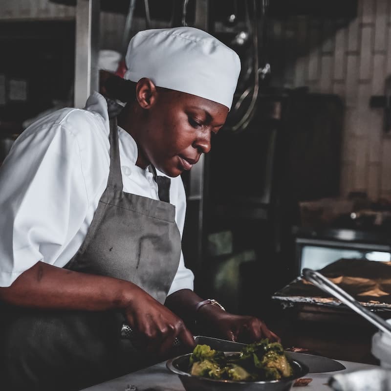 A chef preparing the food