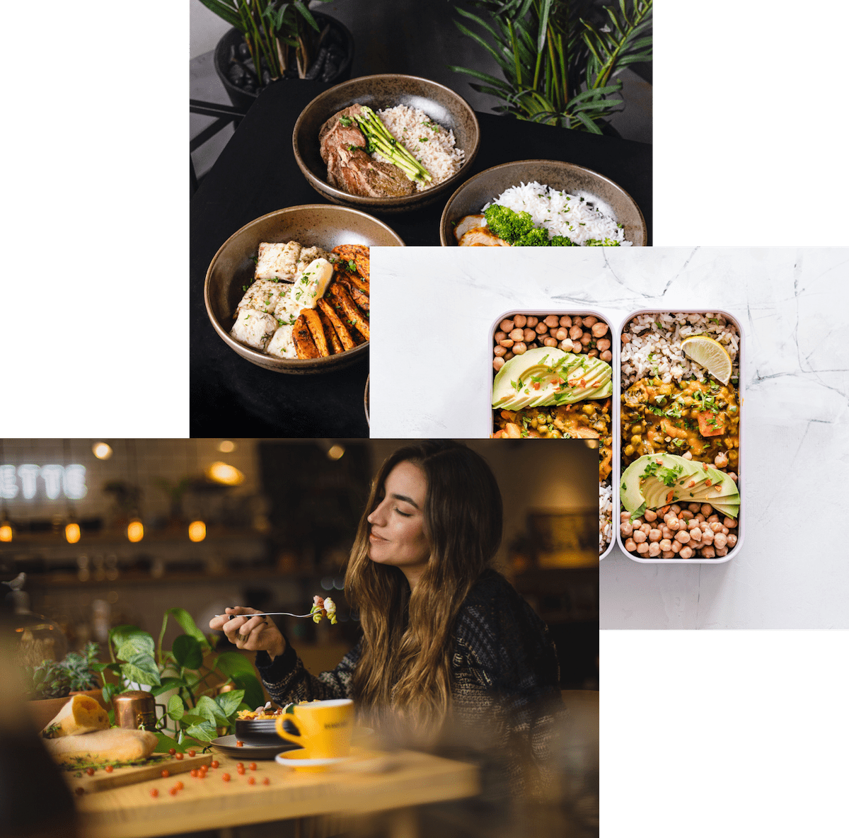 A Woman enjoying food, meals and storage